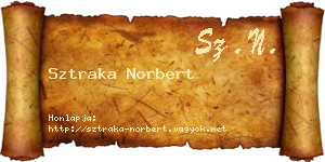 Sztraka Norbert névjegykártya