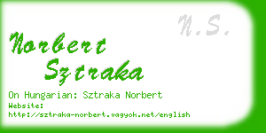 norbert sztraka business card